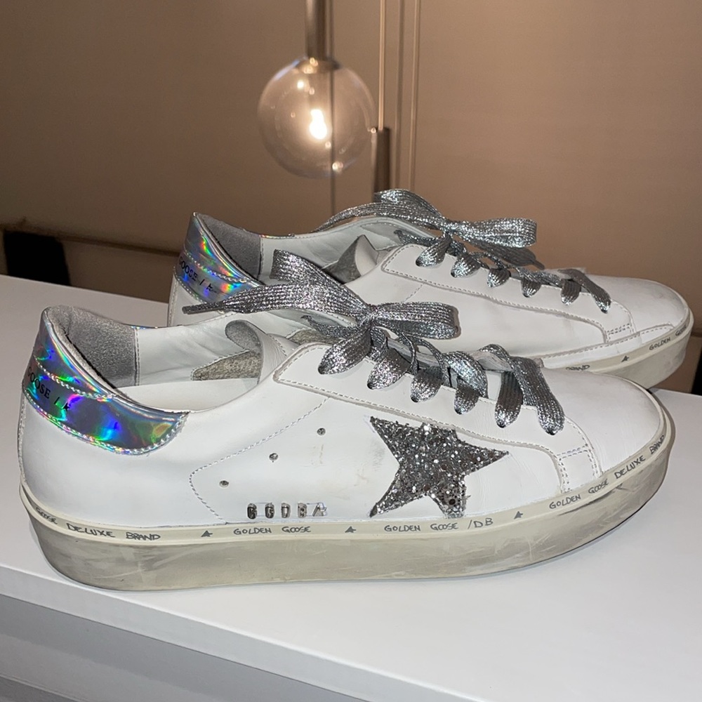 Golden Goose Hi Star Silver Sneakers